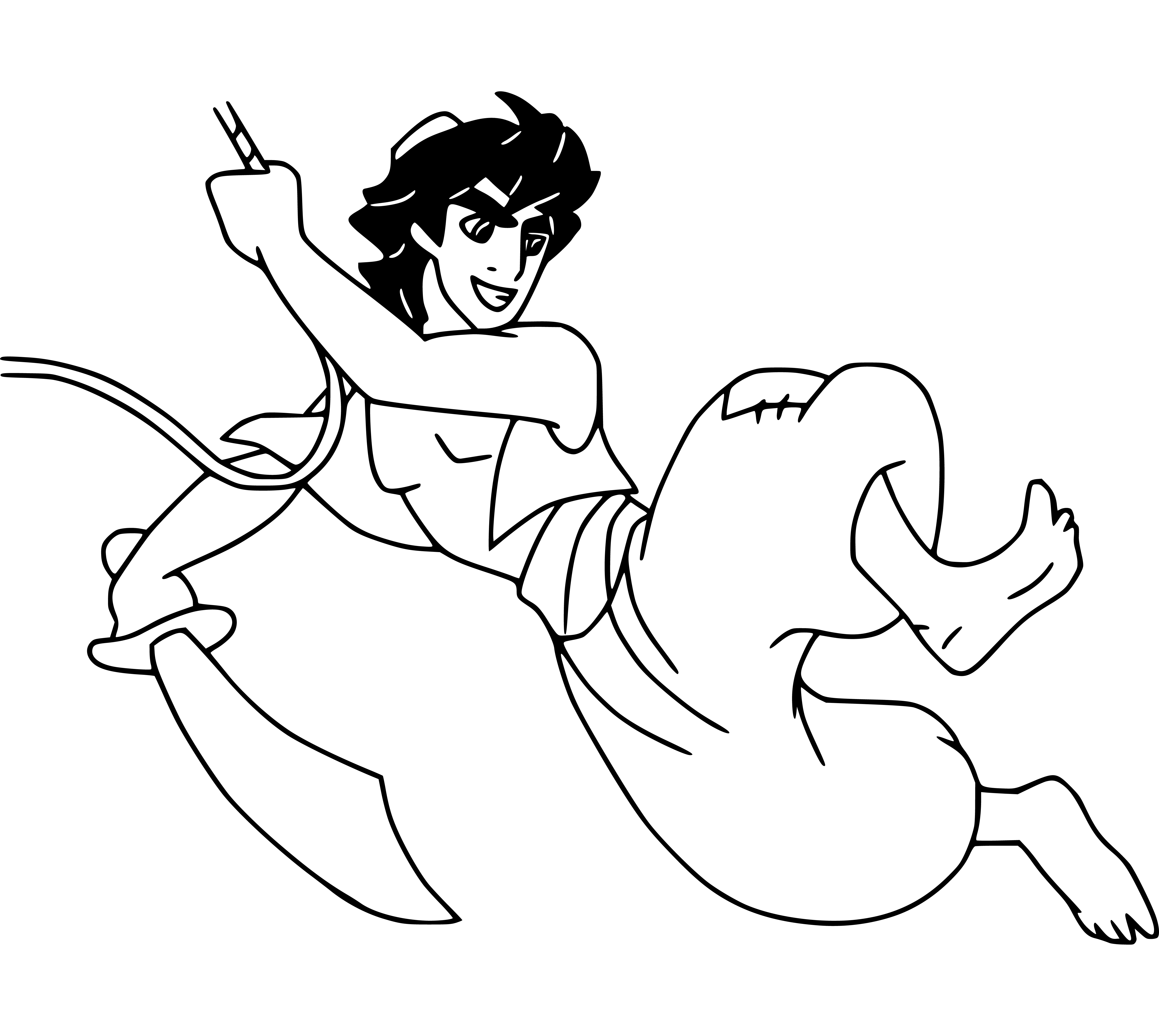 Aladdin jumping Coloring Sheet - SheetalColor.com