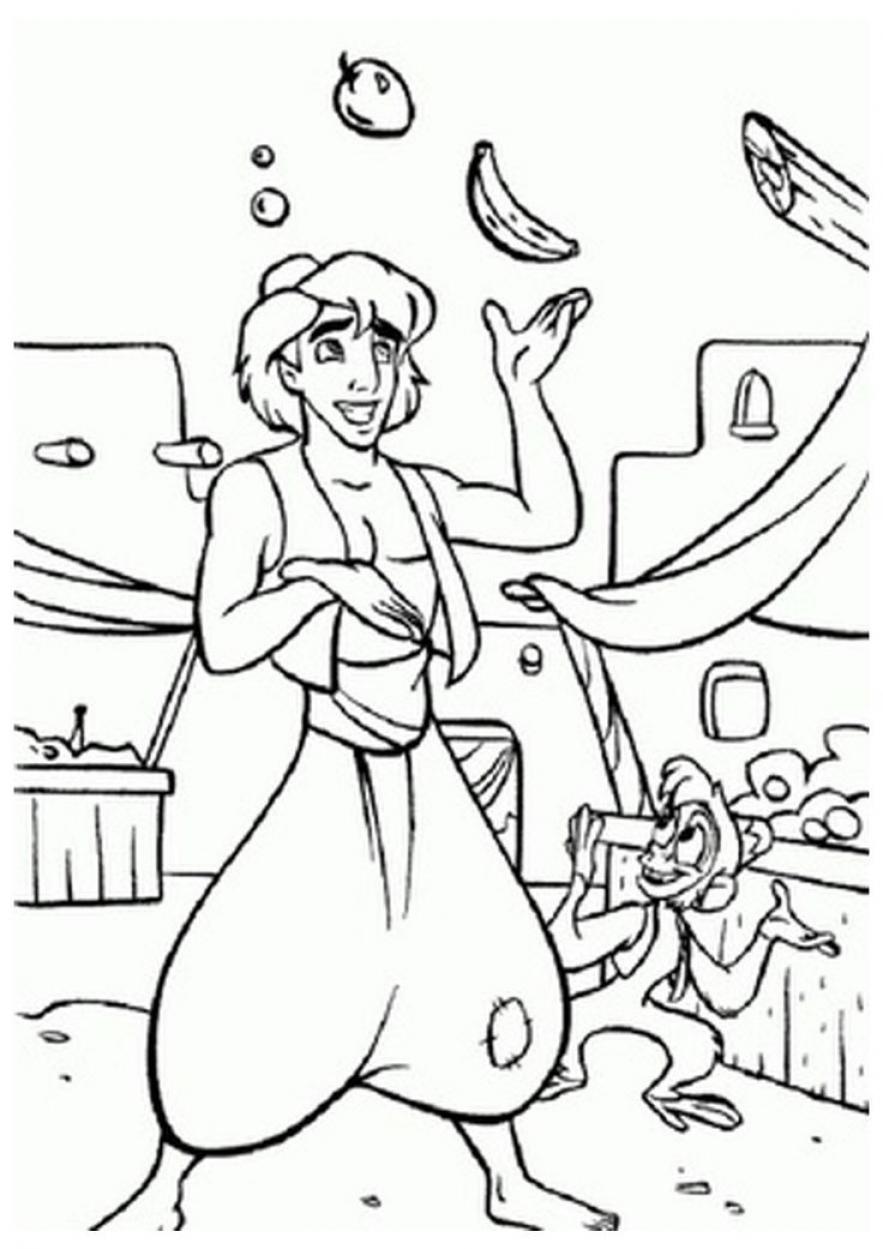 Aladdin coloring sheet - SheetalColor.com