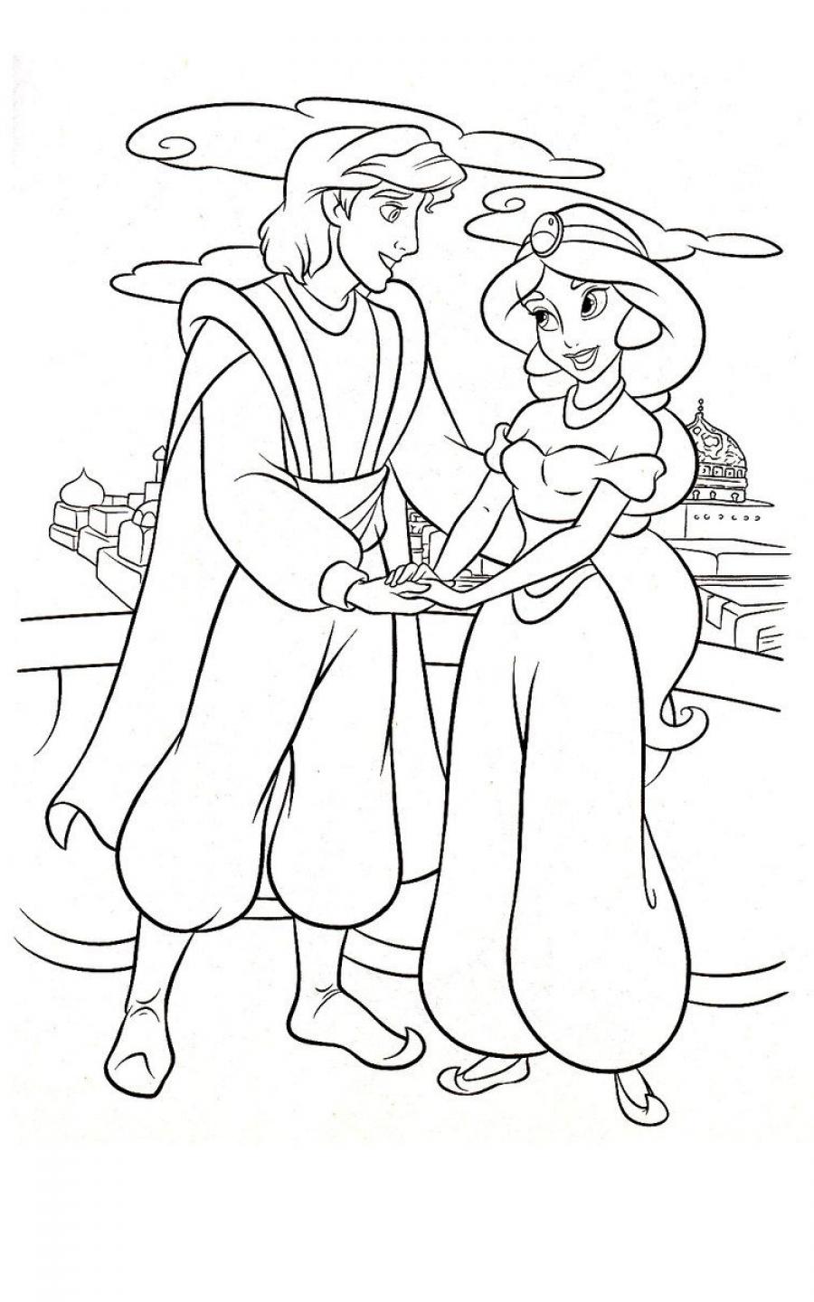 Free Aladdin Coloring Pages PDF For Kids - SheetalColor.com