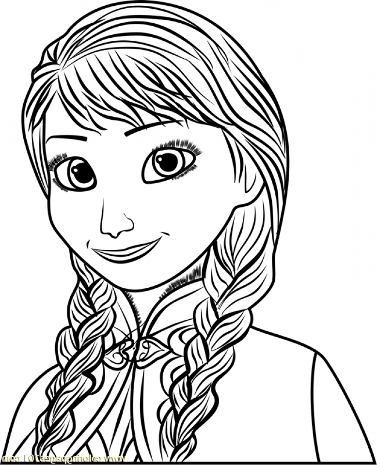 Printable Anna Coloring Sheets Easy for Kids - Blank Outline Pictures ...