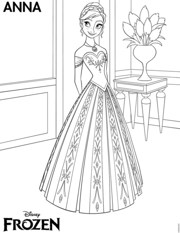 Frozen Anna coloring page Free Printable - SheetalColor.com