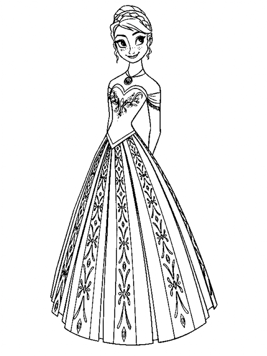 Disney Princess Anna Coloring Pages - SheetalColor.com