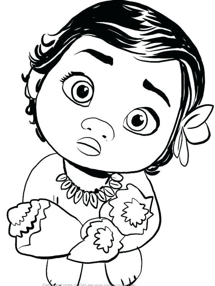 Baby Moana Coloring Pages - SheetalColor.com