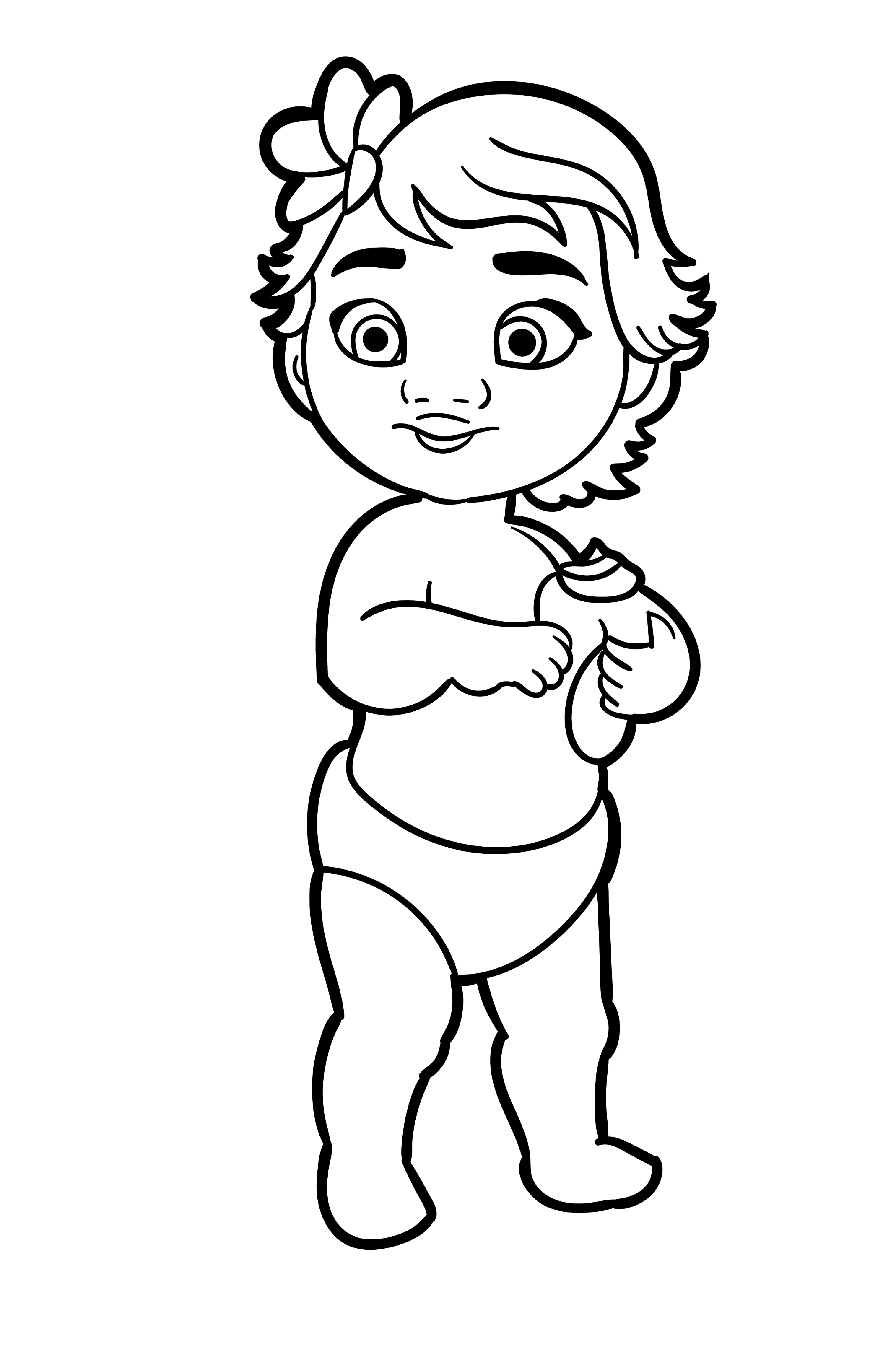 Baby Moana Coloring Page 1