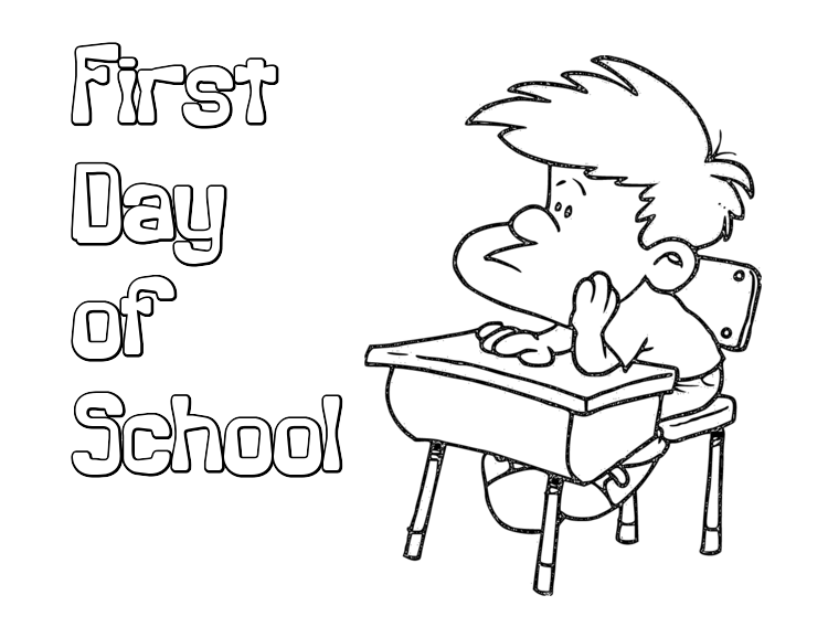 First Day of School Coloring Page for Kids Printable - SheetalColor.com