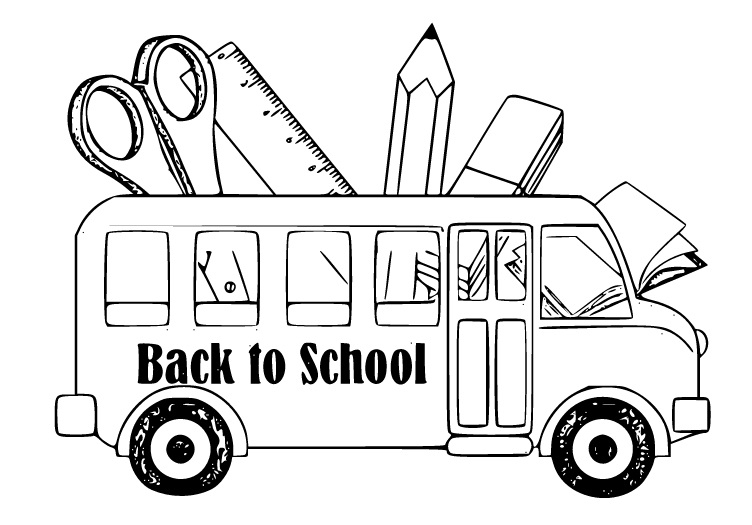 Back to School Bus Drawing Page - SheetalColor.com