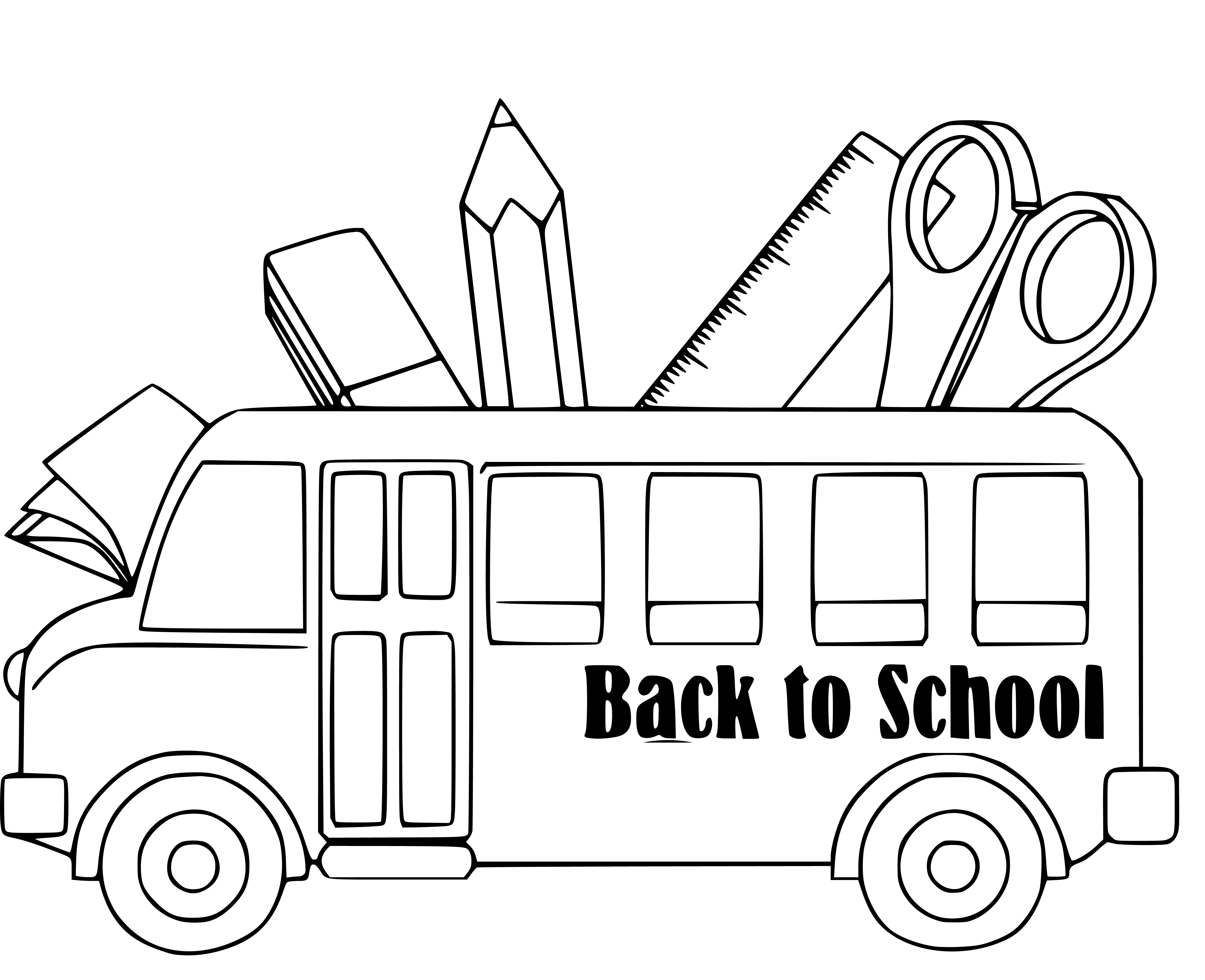 Back to School Bus Coloring Pages for Kids Printable - SheetalColor.com