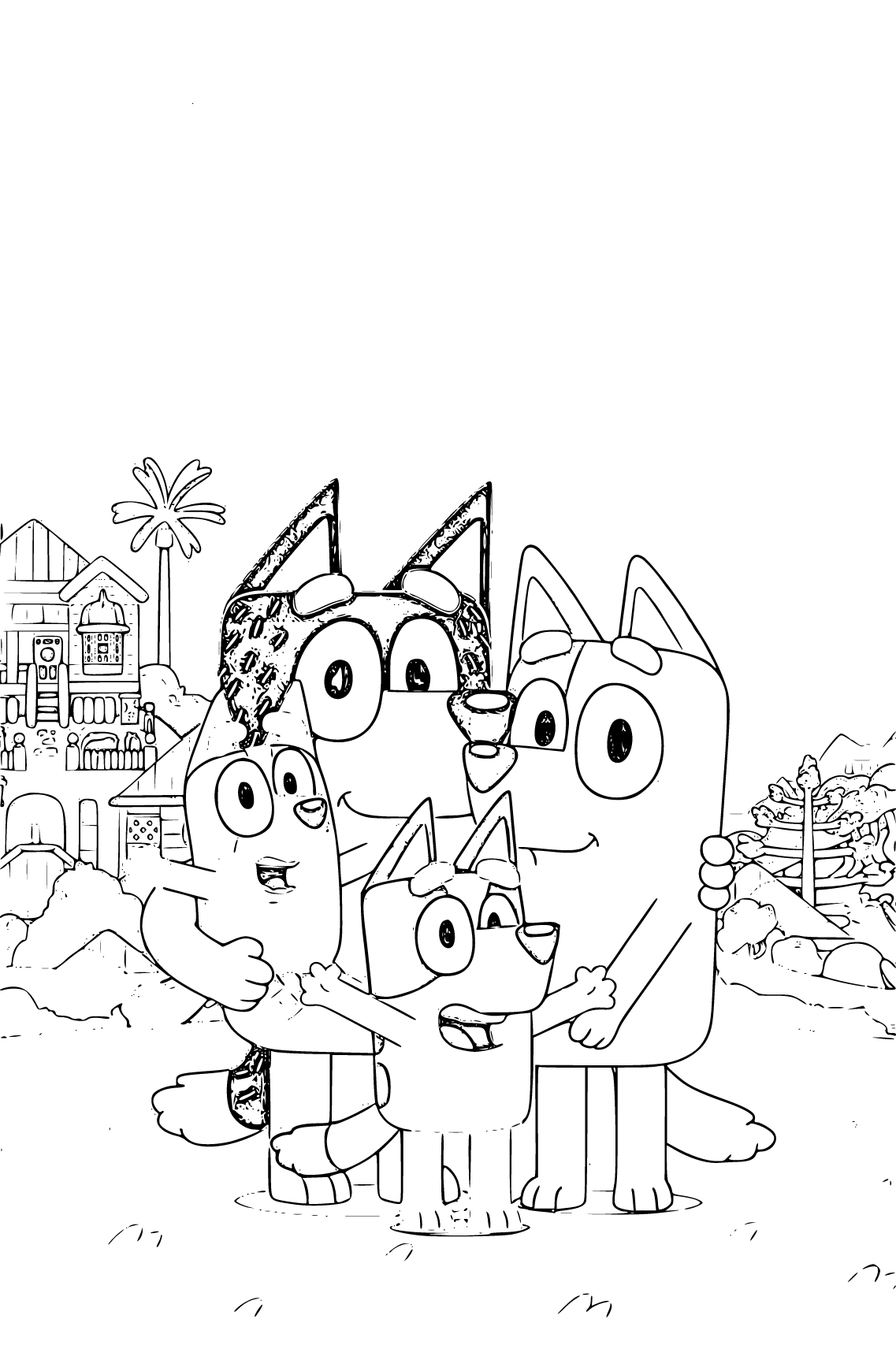 Bluey FAMILY Coloring Pages - SheetalColor.com