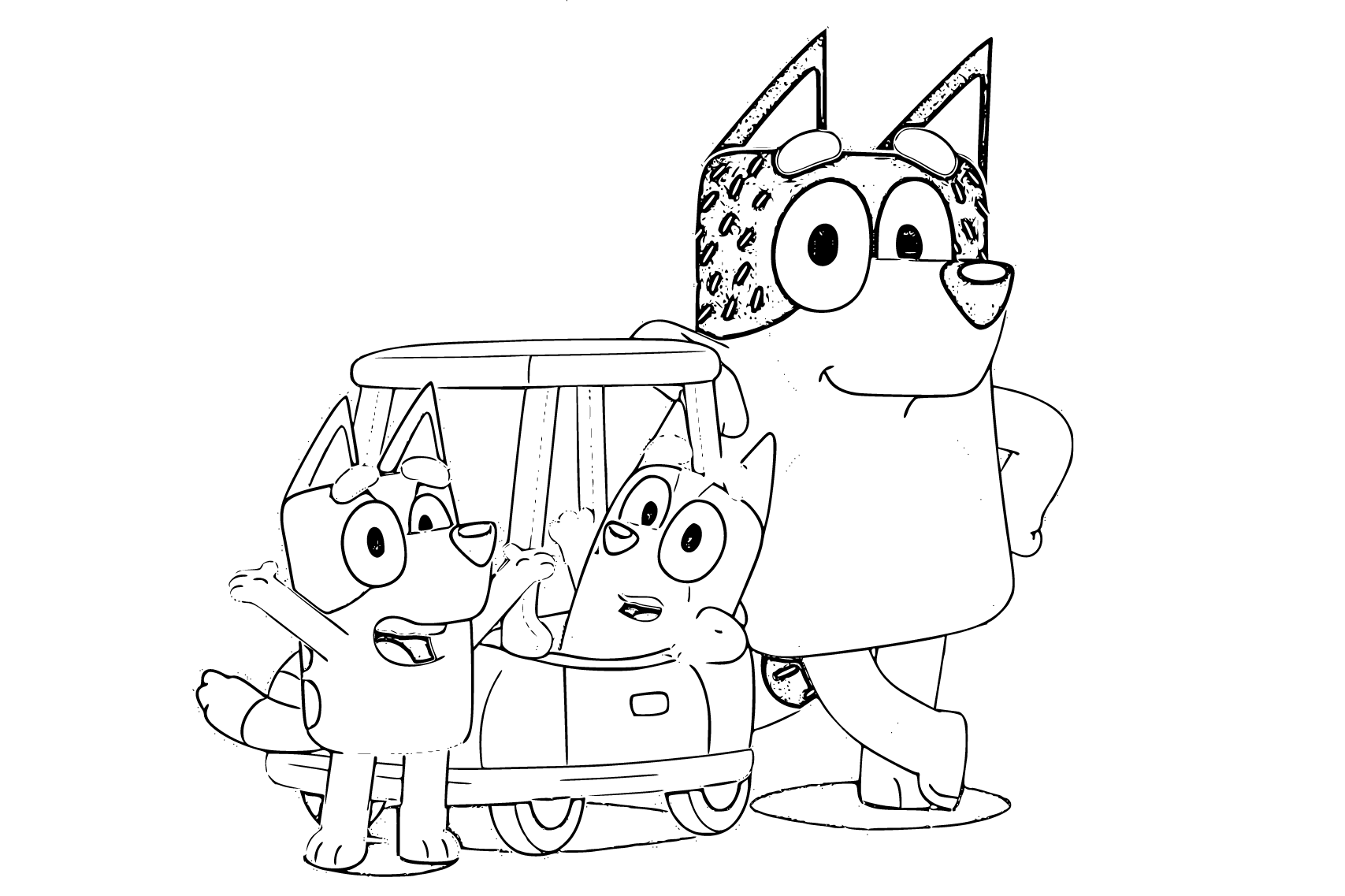 Bluey and her dad Coloring Pages - SheetalColor.com