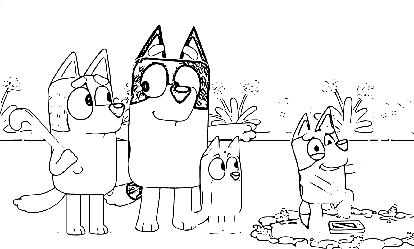 Bluey Coloring Page 3 for kids - SheetalColor.com