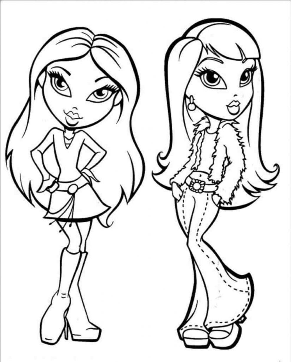 Fashionable And Friendly Bratz Dolls Coloring Pages - SheetalColor.com