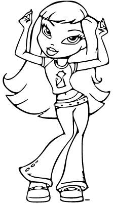 Dancing Bratz Girl Coloring Sheet - SheetalColor.com