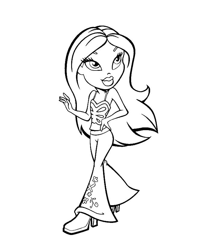 Free Bratz Doll Coloring Pages, Download Free Bratz Doll drawing - SheetalColor.com