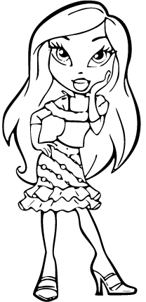 Pretty Bratz Coloring Page for kids - SheetalColor.com