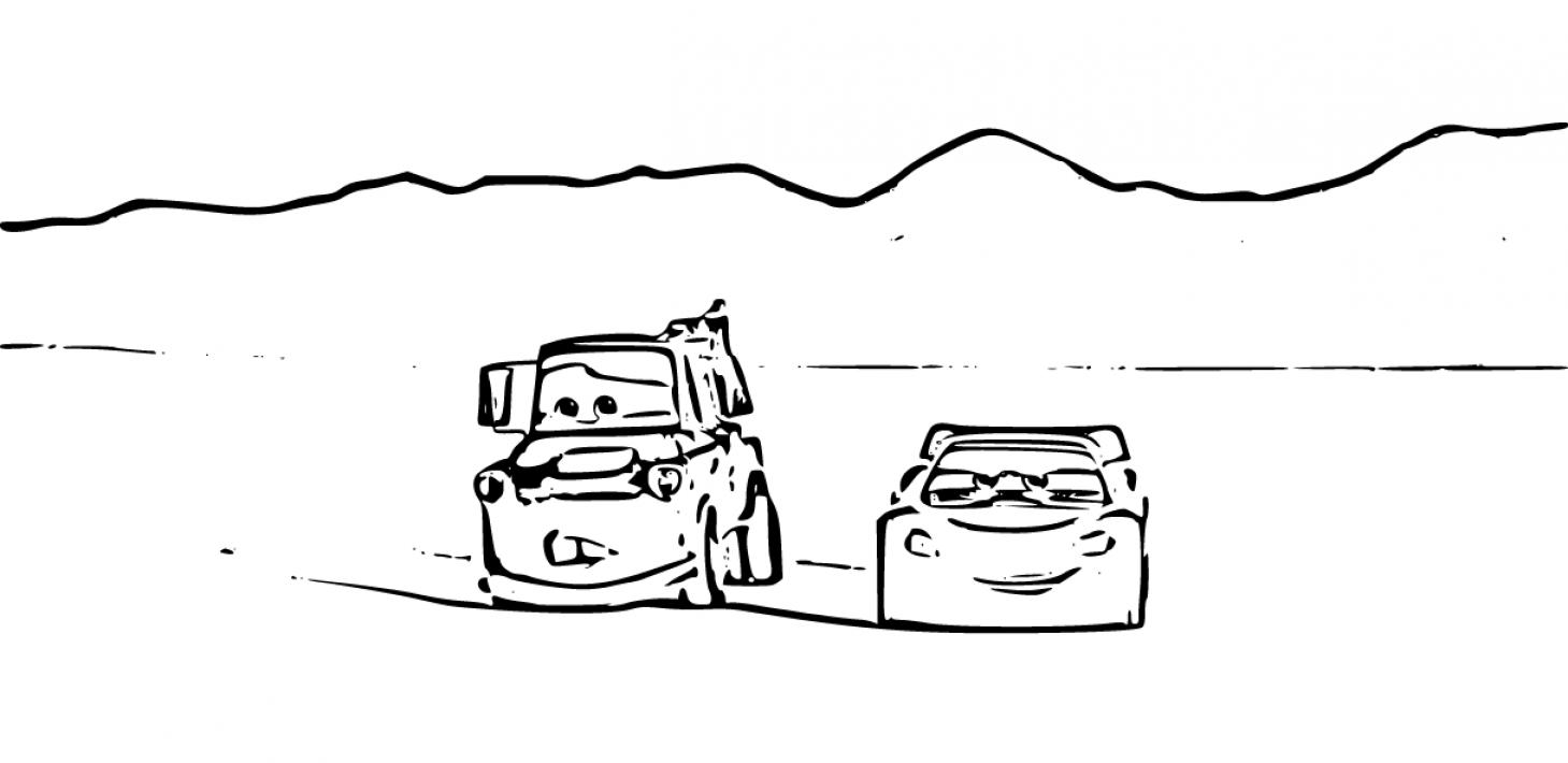 Cars on the Road Disney Movie 2023 Coloring Page for Kids - SheetalColor.com