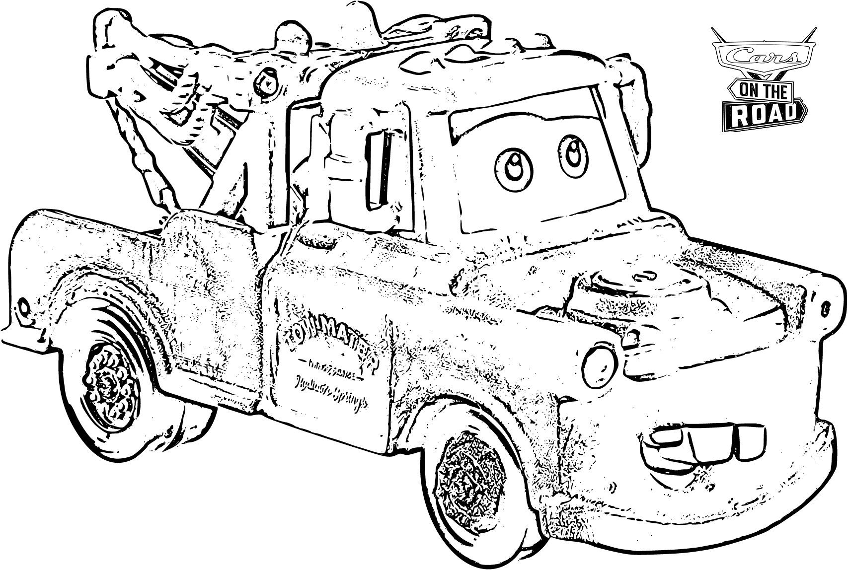 Mater from Cars on the Road Coloring Page 4 Kids Printable - SheetalColor.com