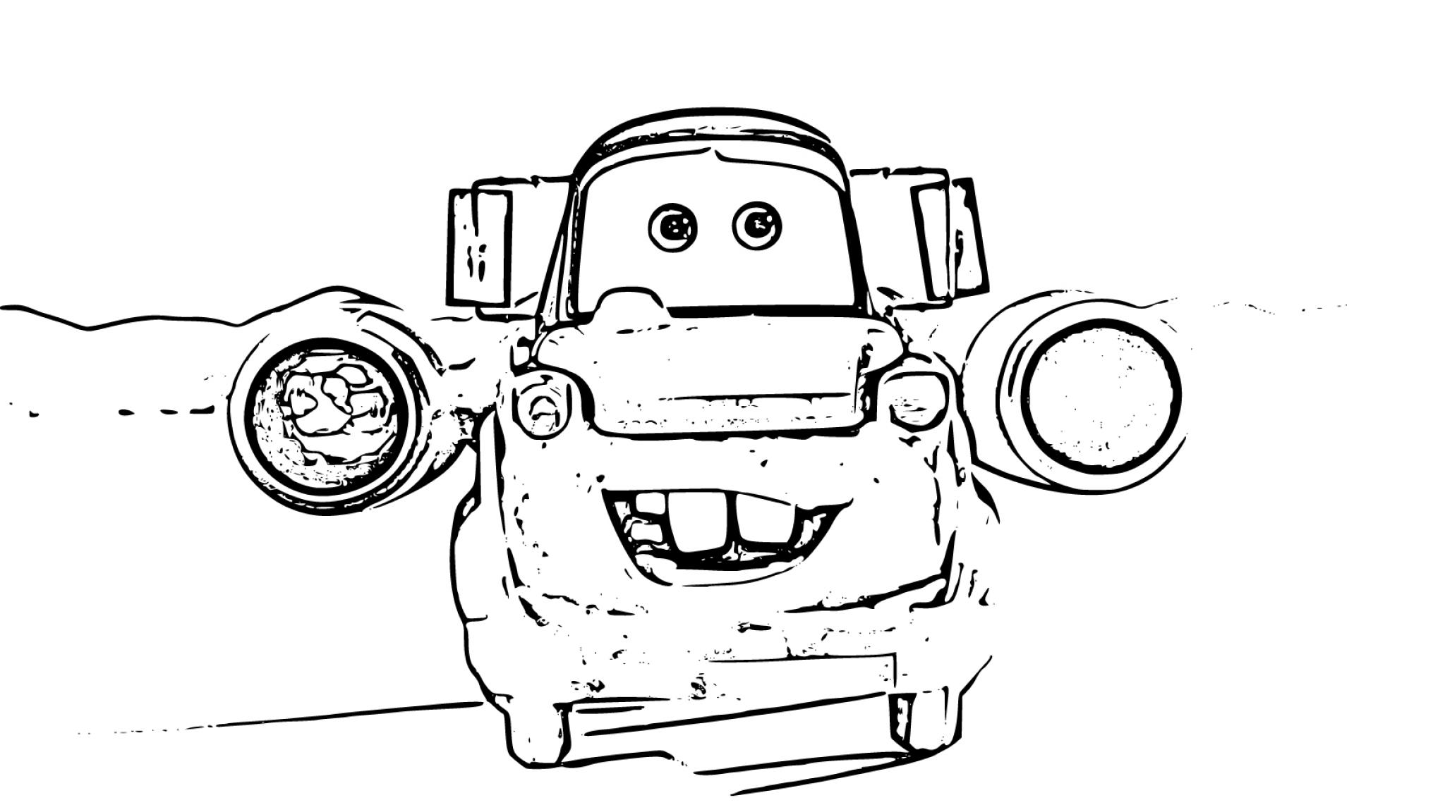 Mater: Cars on the Road Coloring Page - SheetalColor.com