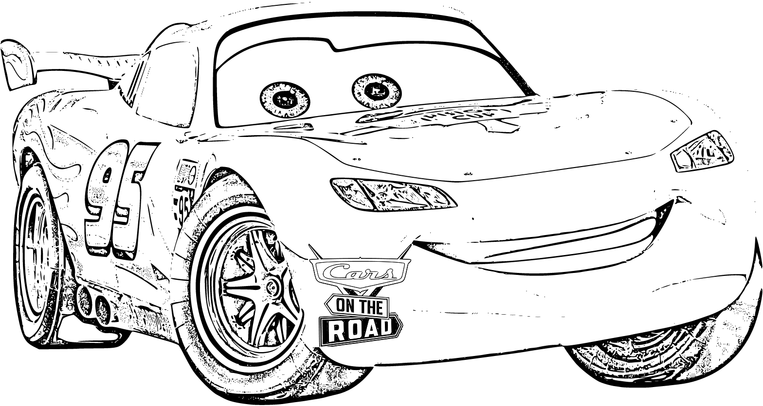 Cars on the Road: Lightning McQueen Coloring Page - SheetalColor.com