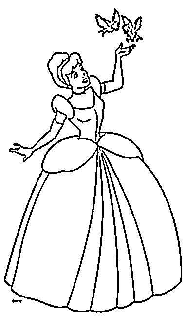 Princess Cinderella Coloring Page - SheetalColor.com