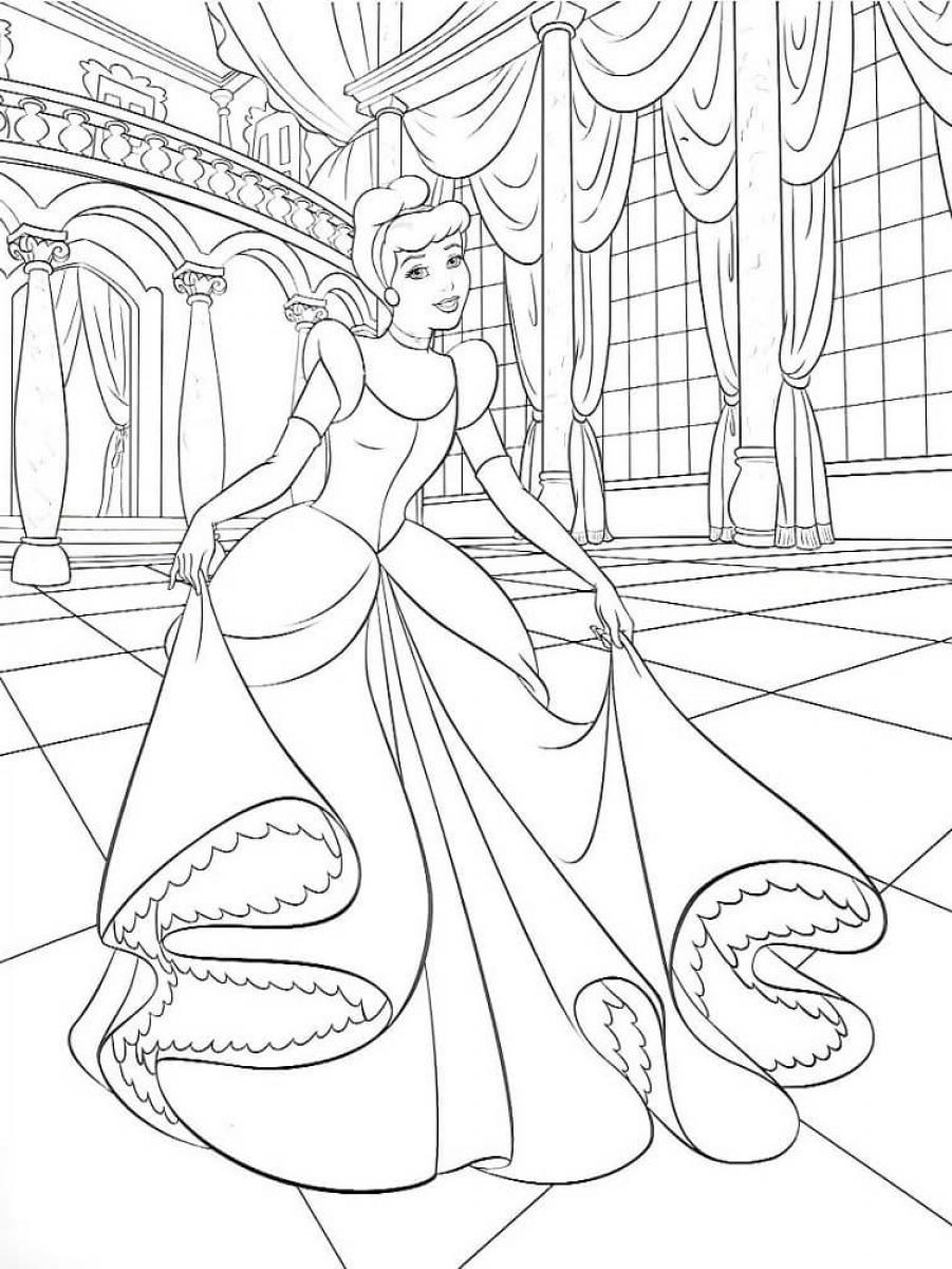 Free Printable Cinderella Coloring Pages - SheetalColor.com