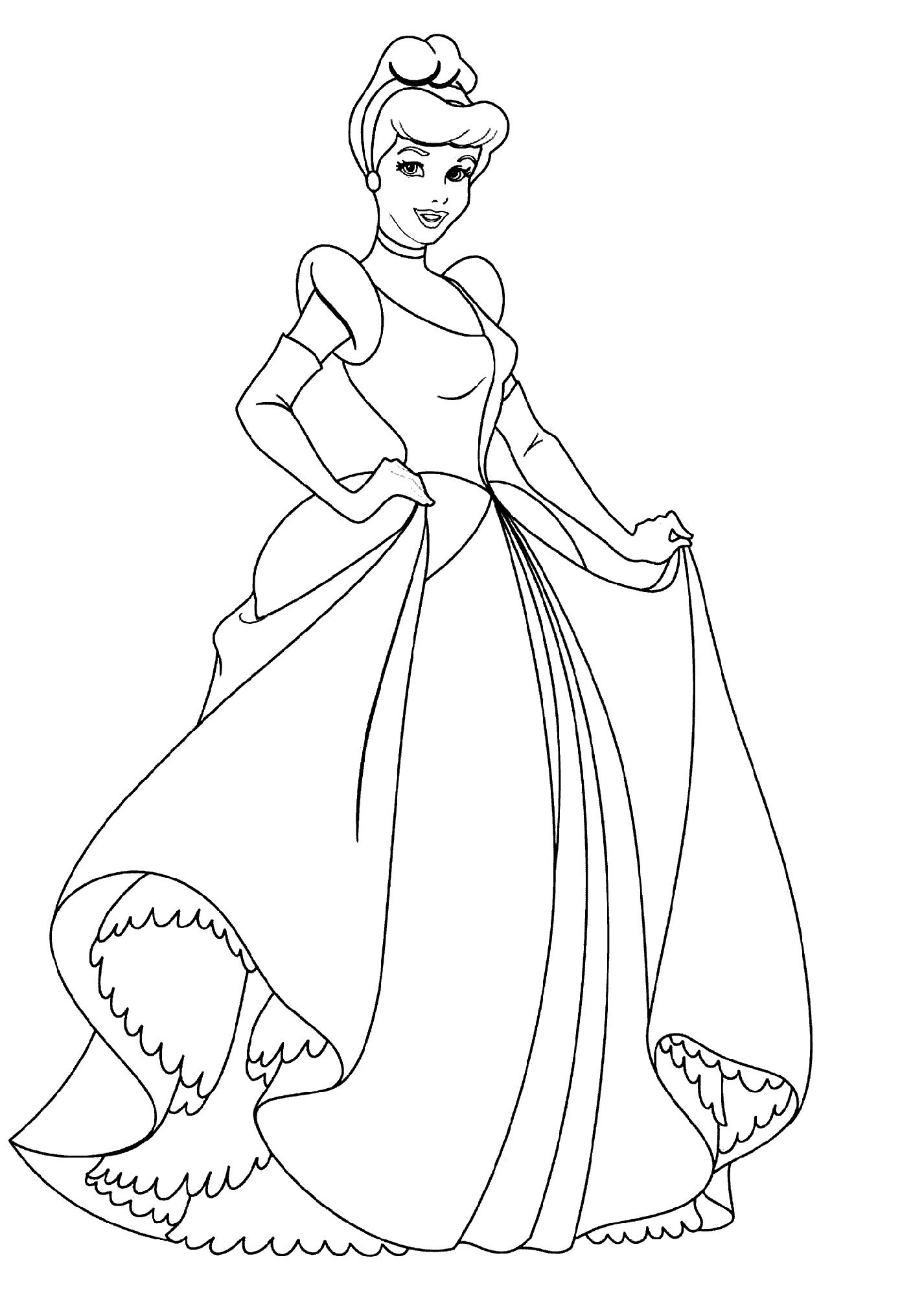 Princess Cinderella Coloring Pages for Coloring Class | K5 ...