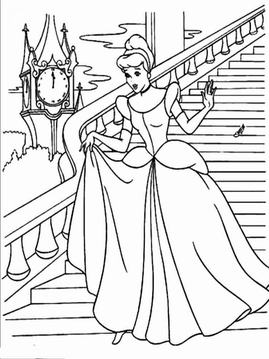 Cinderella Coloring Pages to Print (Online Painting) - SheetalColor.com