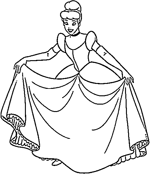 Cinderella introducing herself Coloring Page - SheetalColor.com