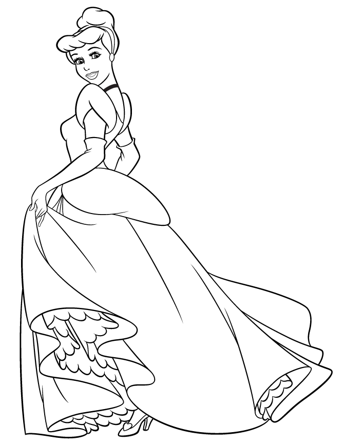 Cinderella For Kids Coloring Pages - SheetalColor.com