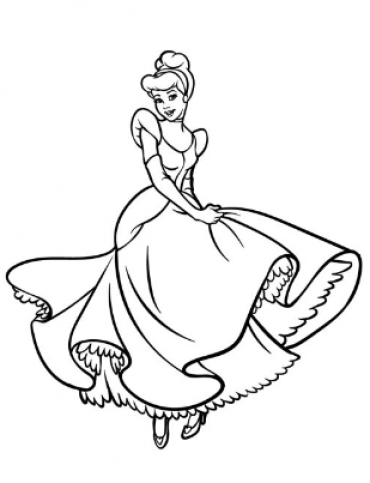 Printable Cinderella Coloring Sheets Easy for Kids - Blank Outline ...