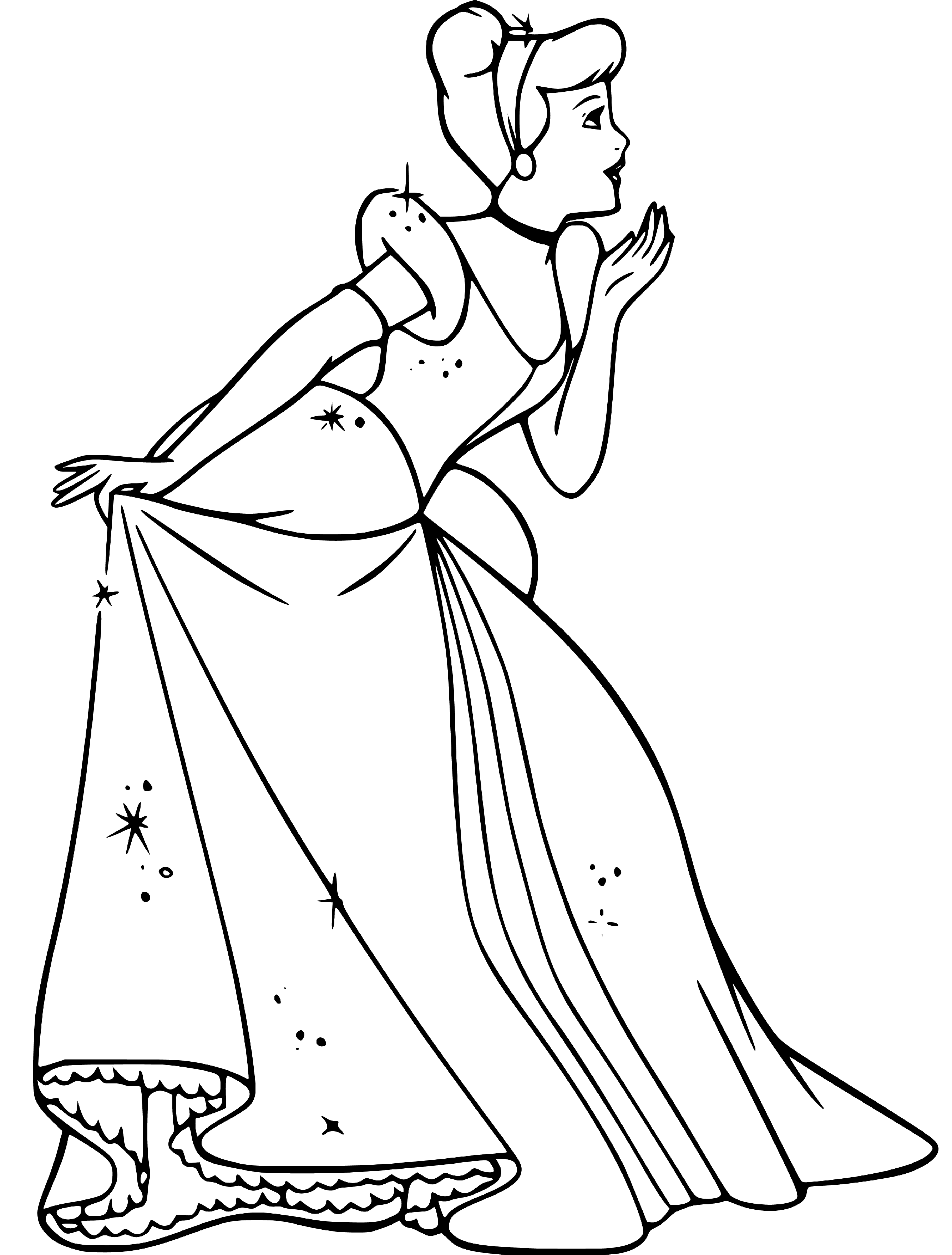PrinceSS Cinderella Coloring Page - SheetalColor.com