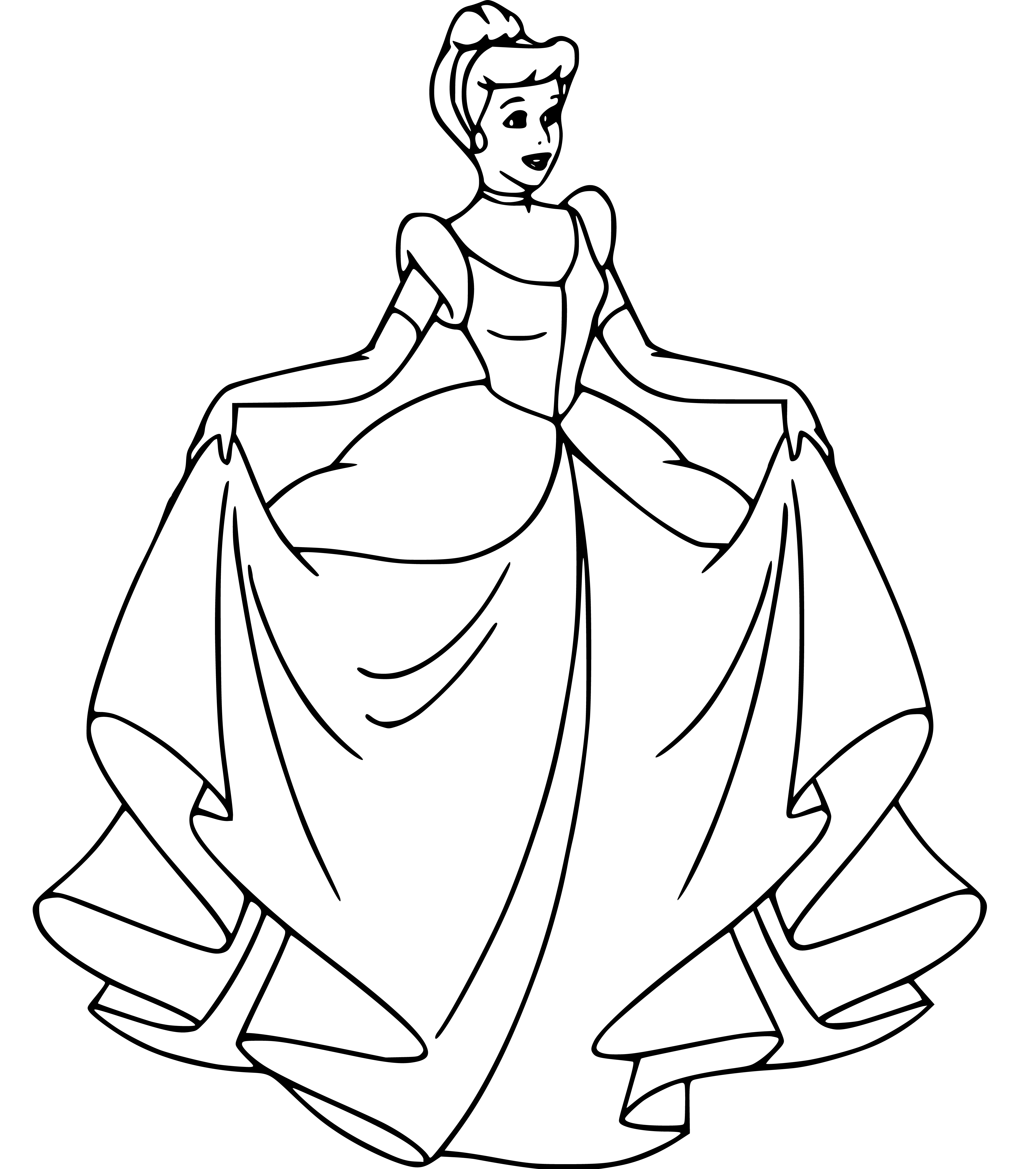 Printable Cinderella Coloring Sheets Easy for Kids - Blank Outline ...