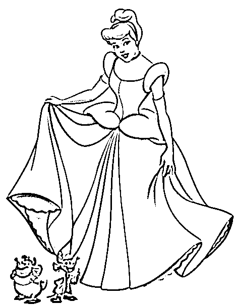 Printable Cinderella Coloring Sheets Easy for Kids - Blank Outline ...