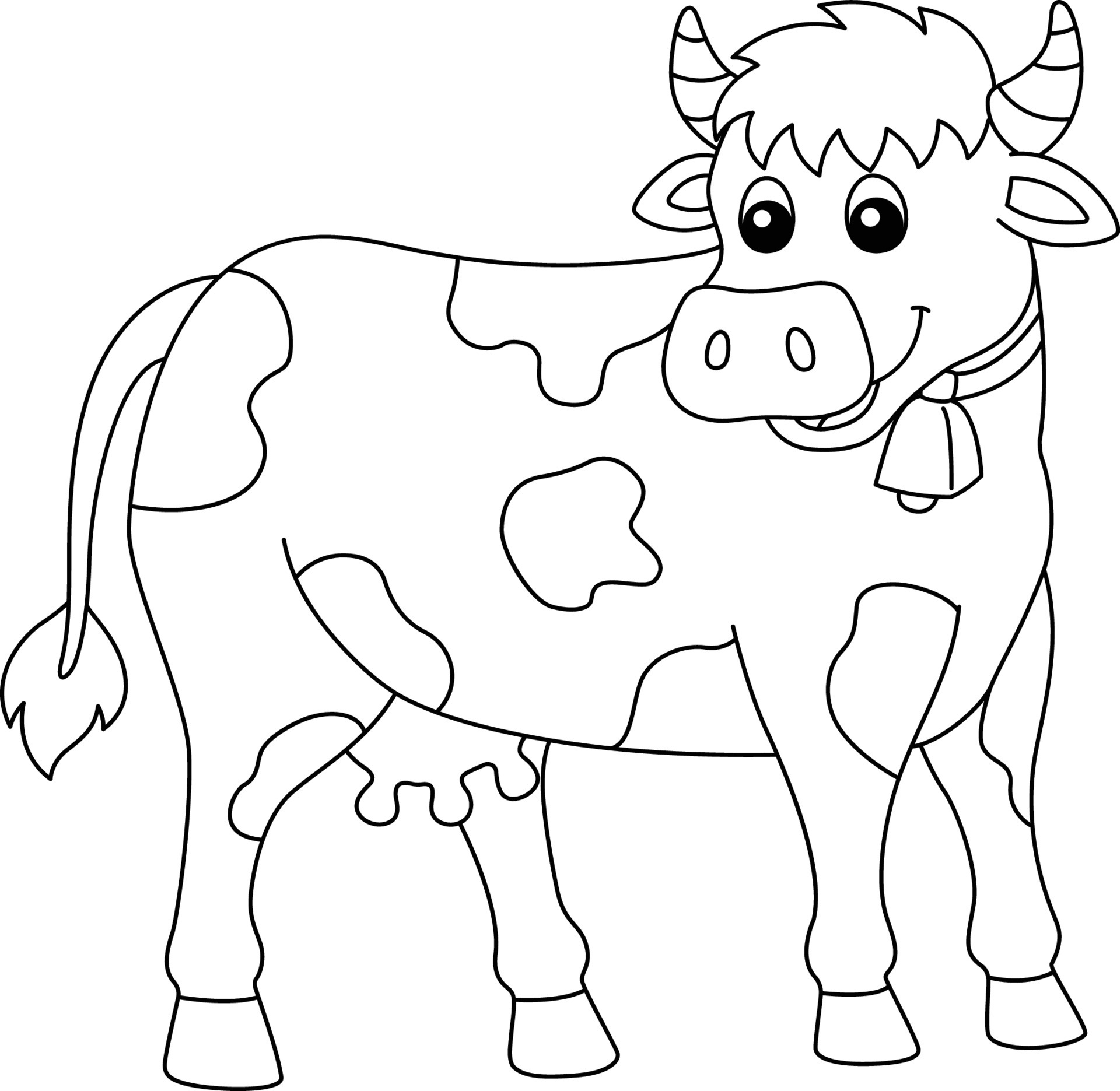 Cow Coloring Page - SheetalColor.com