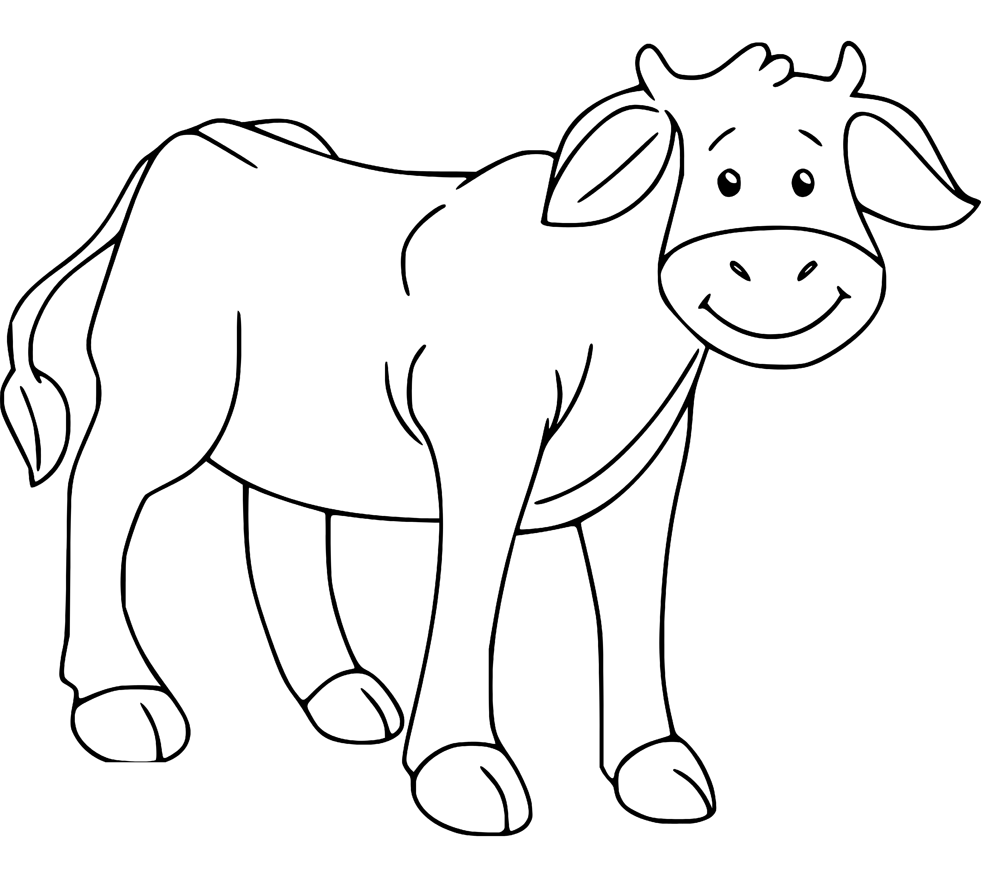 Sweet Cow Coloring Page for Kids - SheetalColor.com