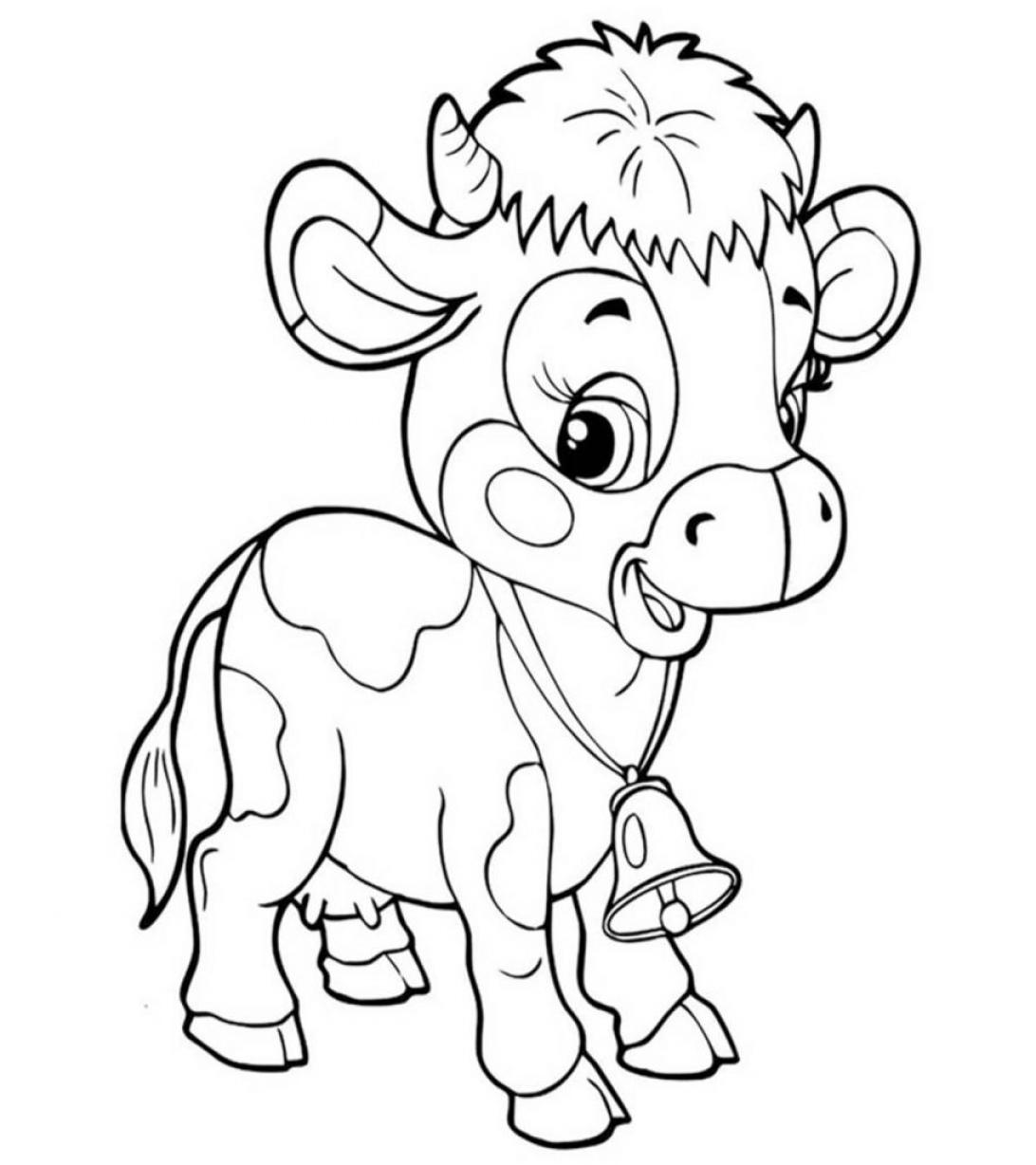 Free Printable Cow Coloring Pages for kids - SheetalColor.com