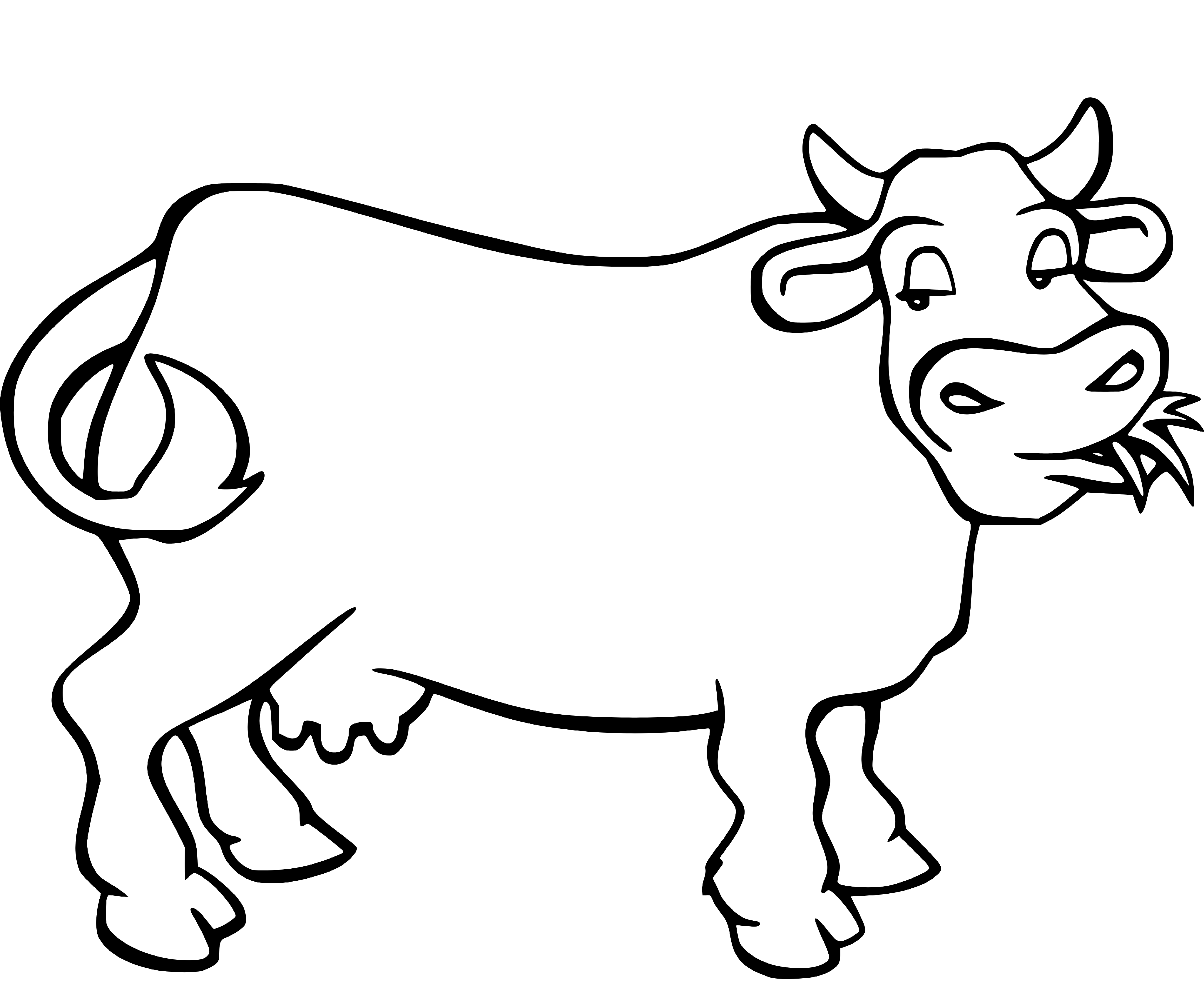 Simple Cow Coloring Sheet for Kids - SheetalColor.com