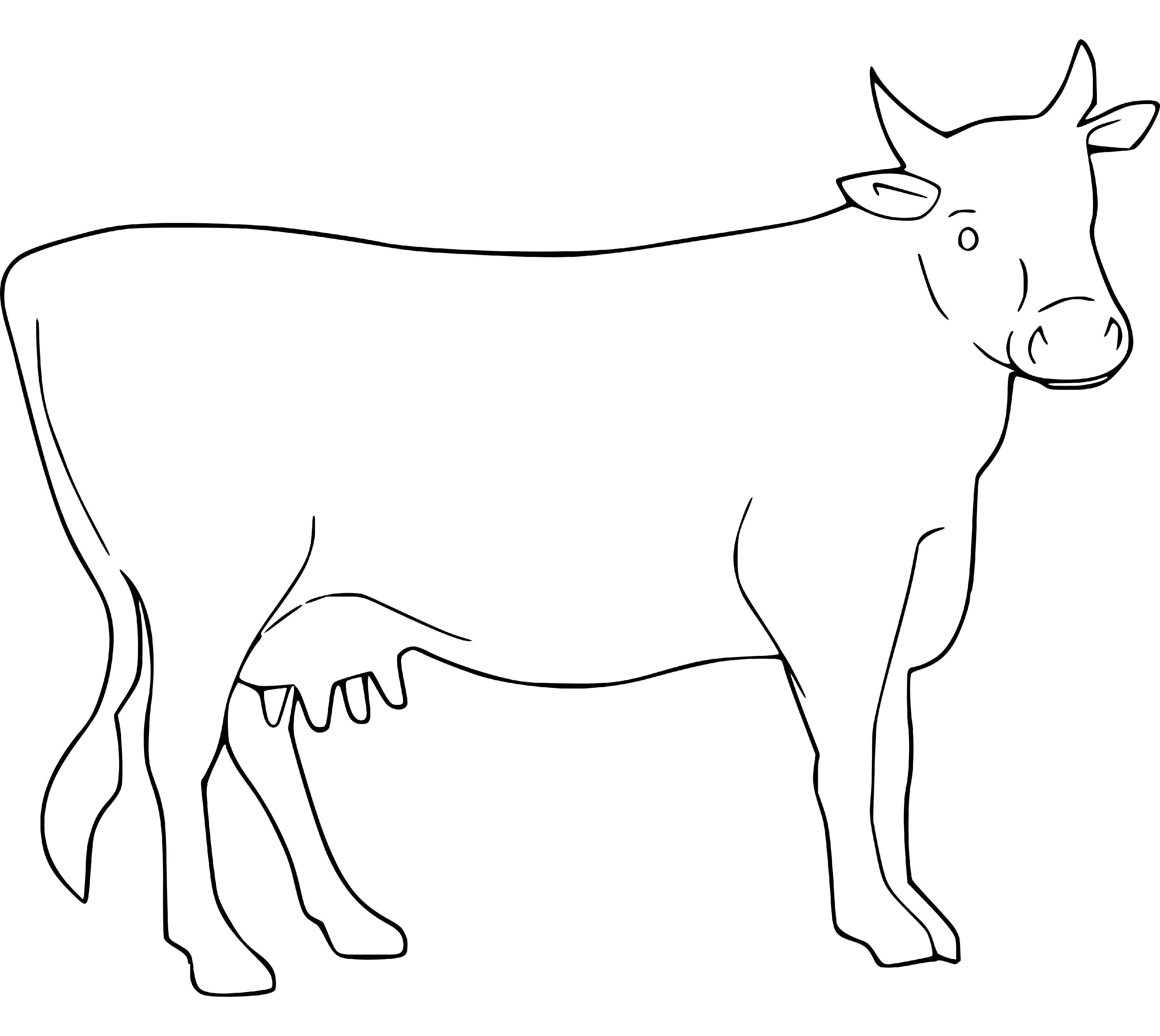 Cow Easy Coloring Page for Children - SheetalColor.com