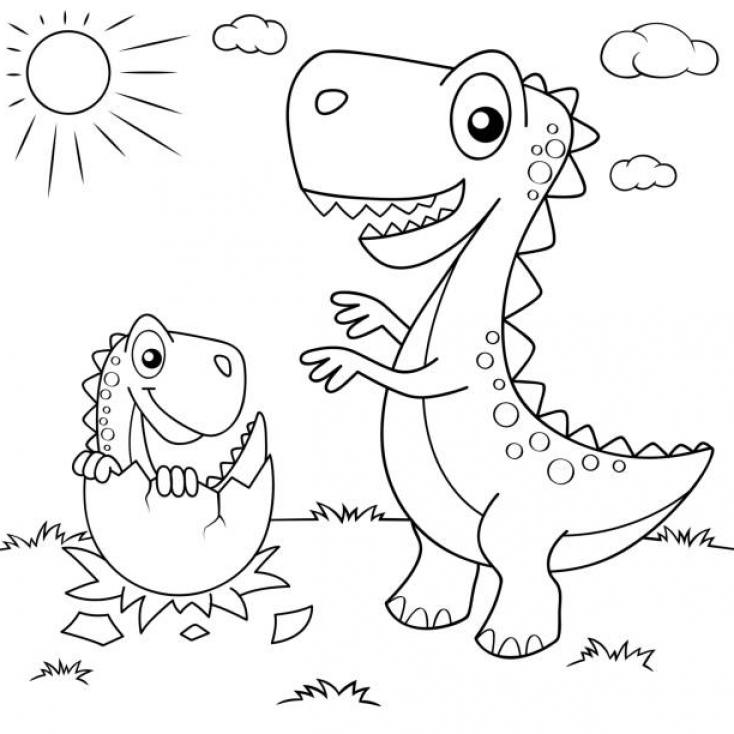 Dinosaur Coloring Pages Illustrations - SheetalColor.com
