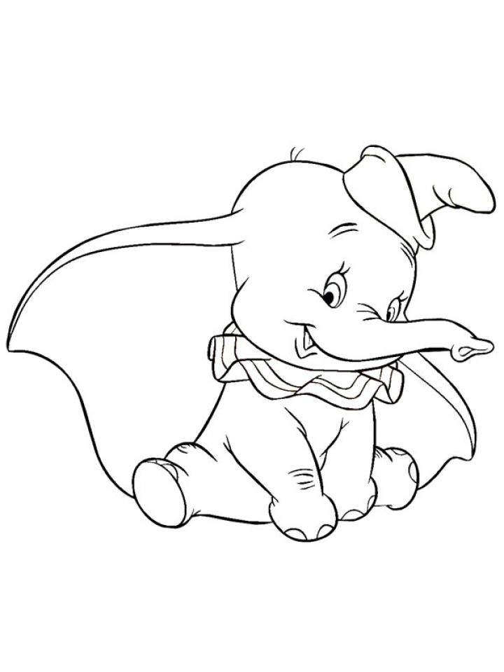 Elephant Dumbo coloring page - SheetalColor.com