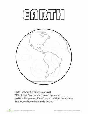 Earth | Worksheet - SheetalColor.com