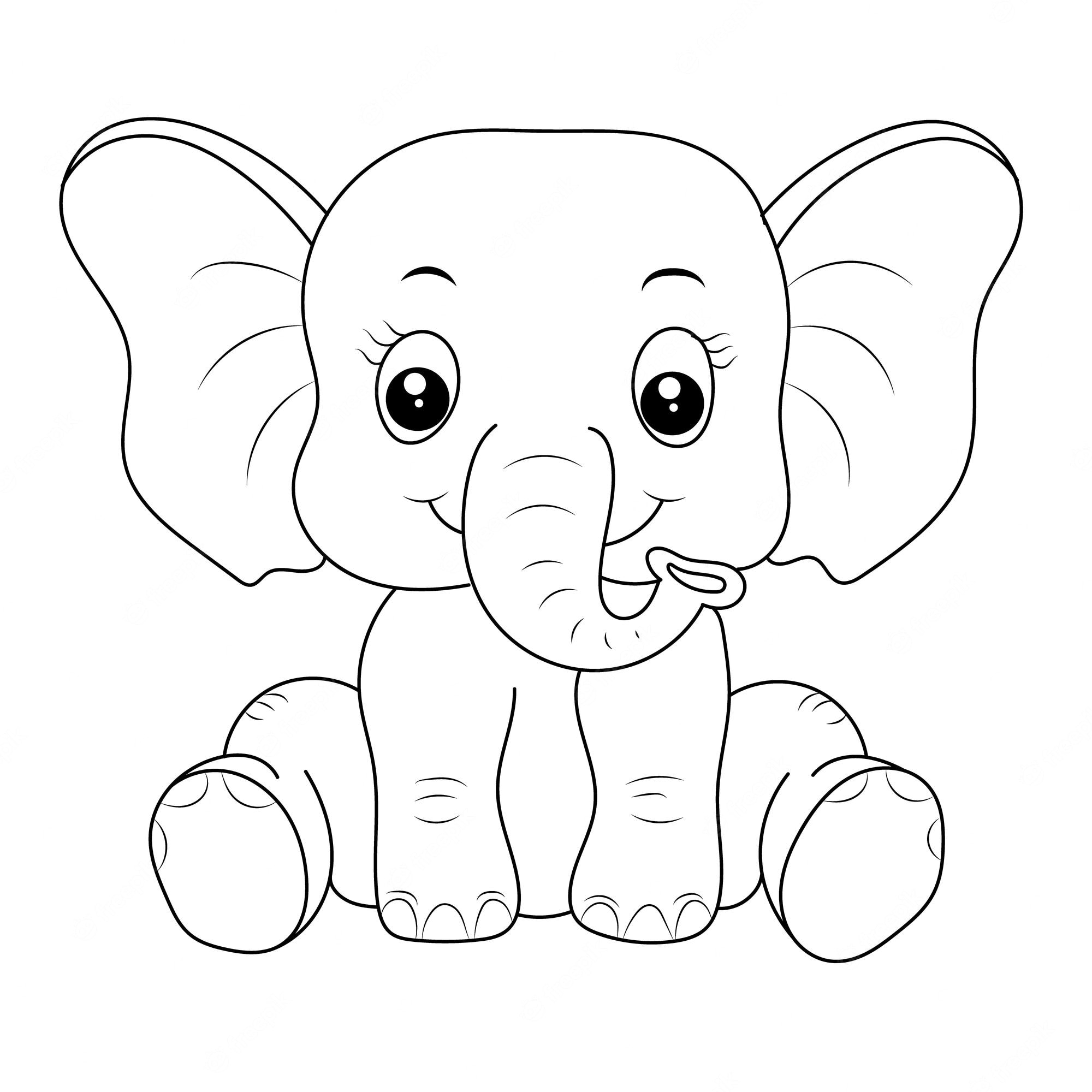 Elephant coloring page for kids - SheetalColor.com