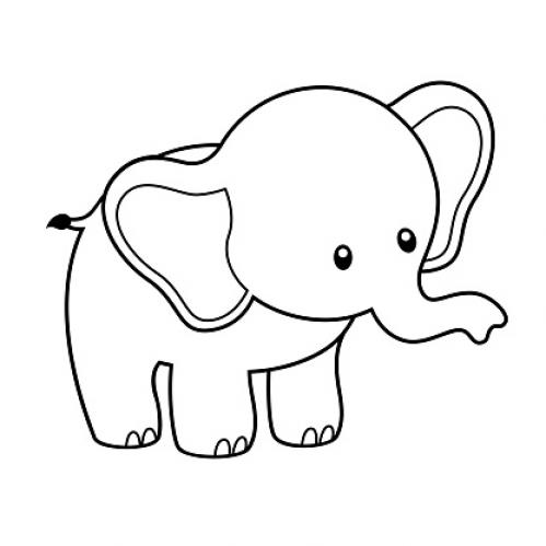 Cute Elephant Coloring Page - SheetalColor.com
