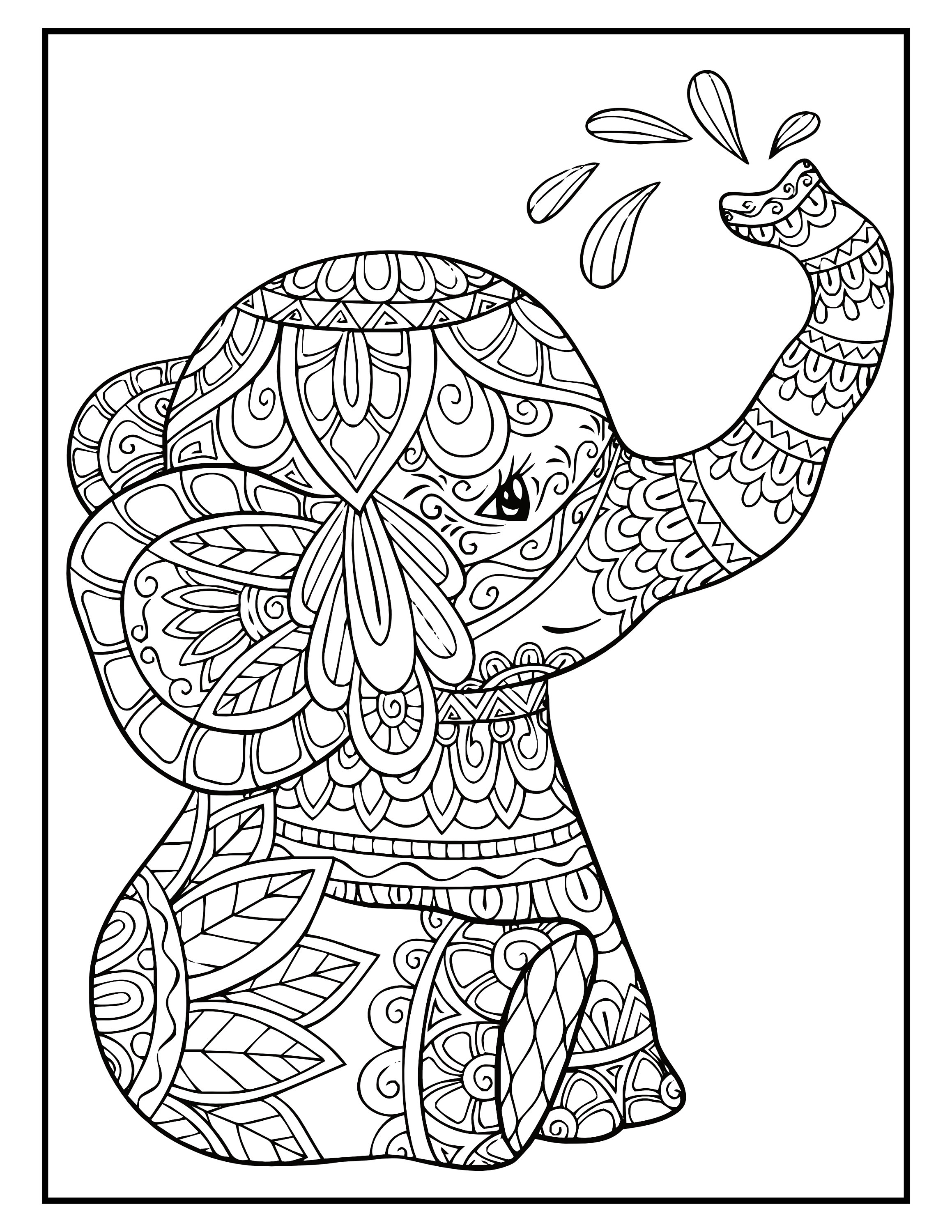 Elephant Mandala Coloring Pages - SheetalColor.com