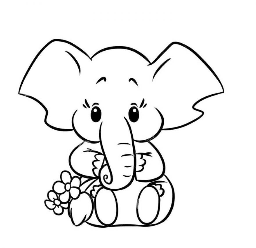 Baby Elephant Coloring Pages - SheetalColor.com