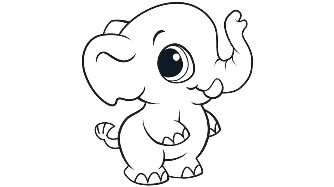 Baby Elephant coloring sheet printable - SheetalColor.com