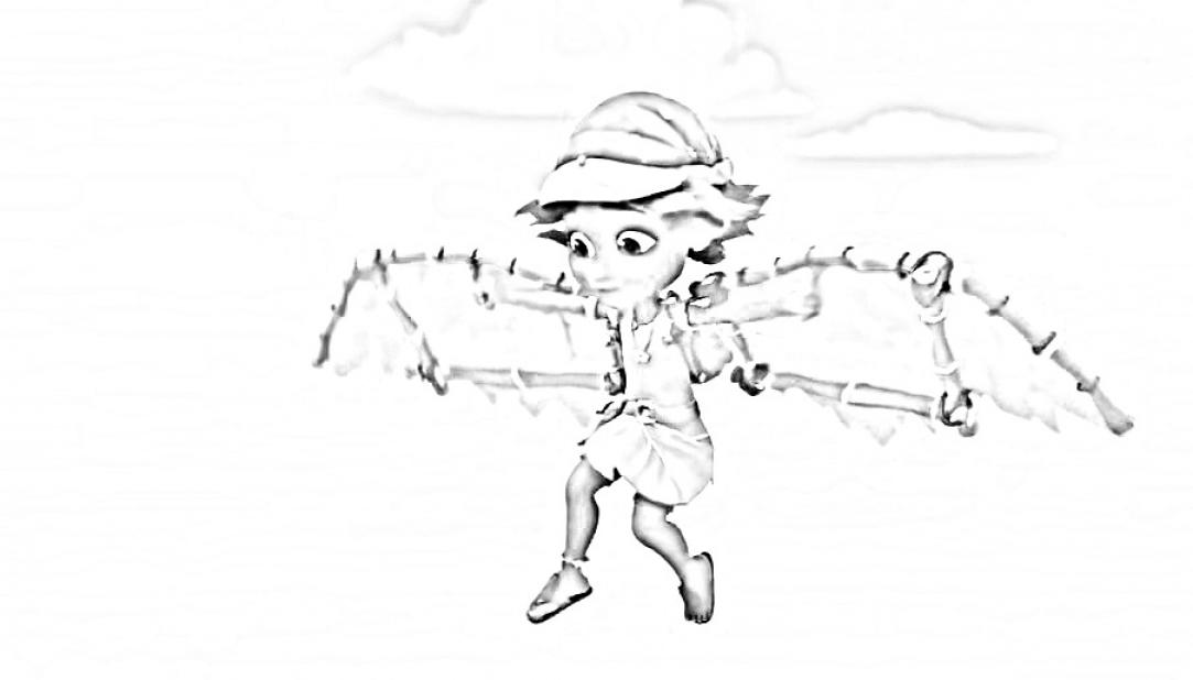 Eureka Flying Coloring Page - SheetalColor.com