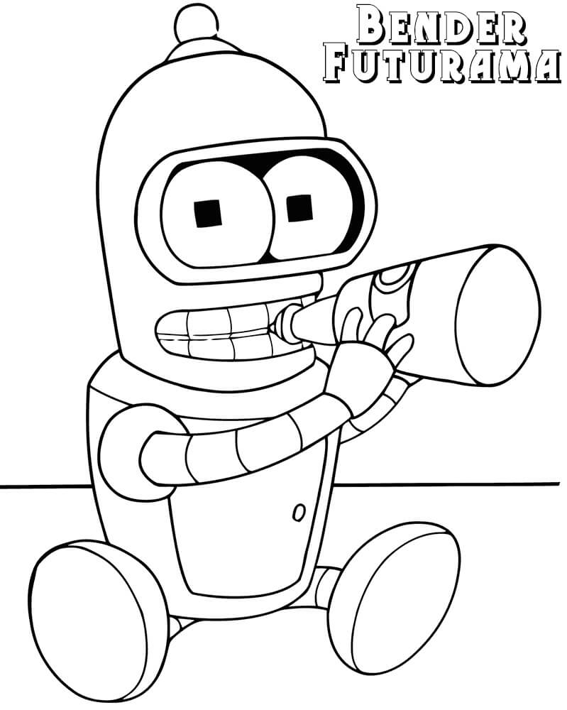 Baby Bender from Futurama Coloring Page - SheetalColor.com