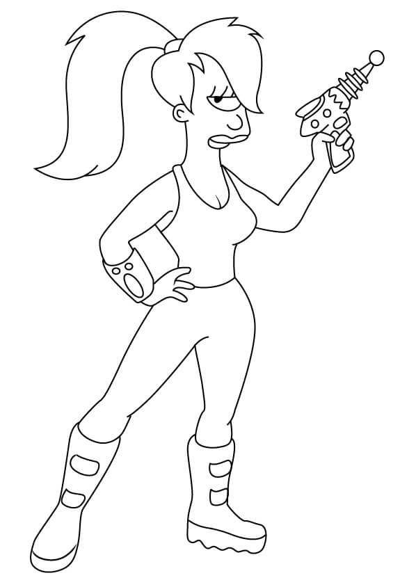 Turanga Leela from Futurama Coloring Page - SheetalColor.com