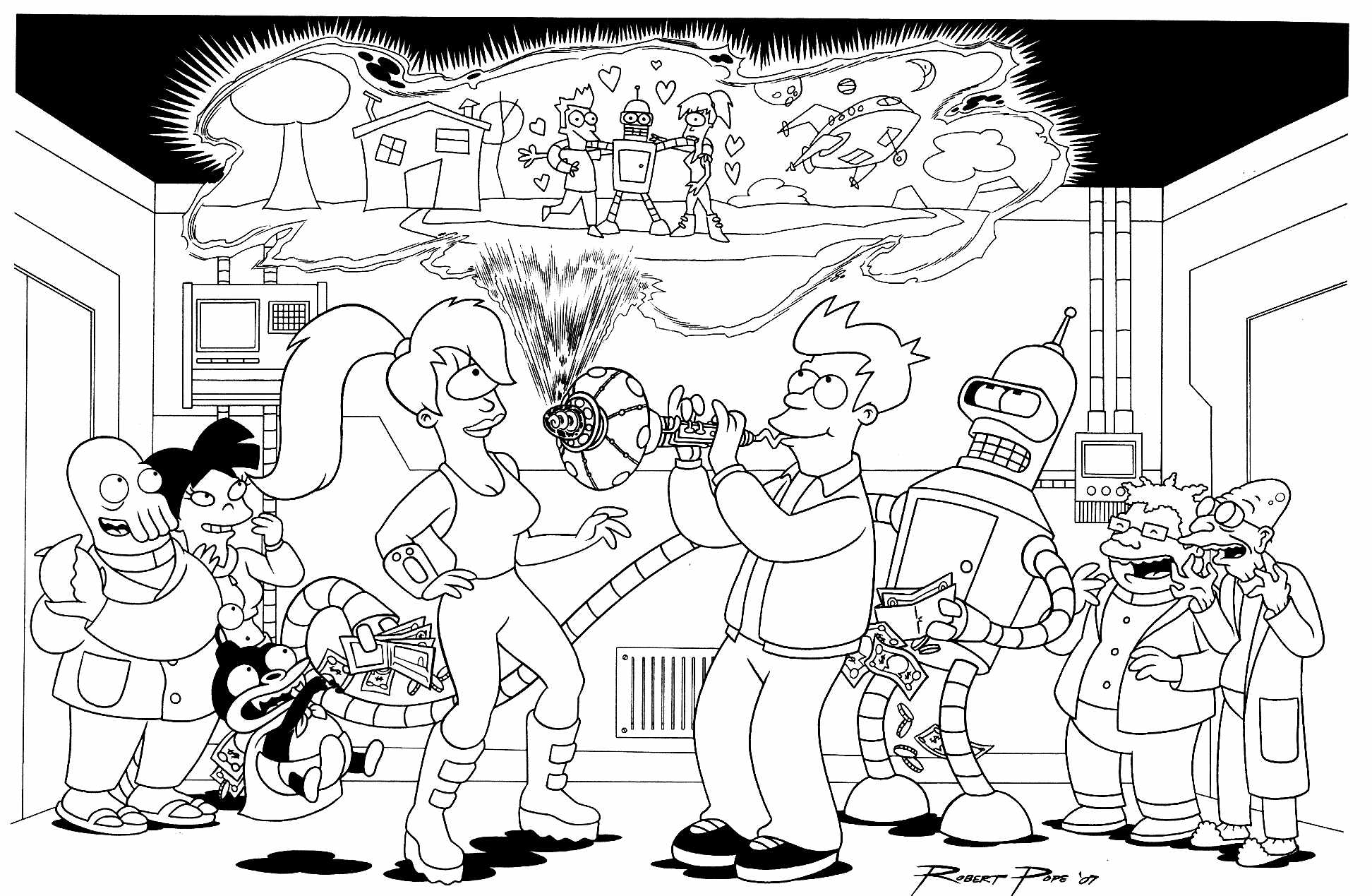 Futurama - Free printable Coloring pages for kids