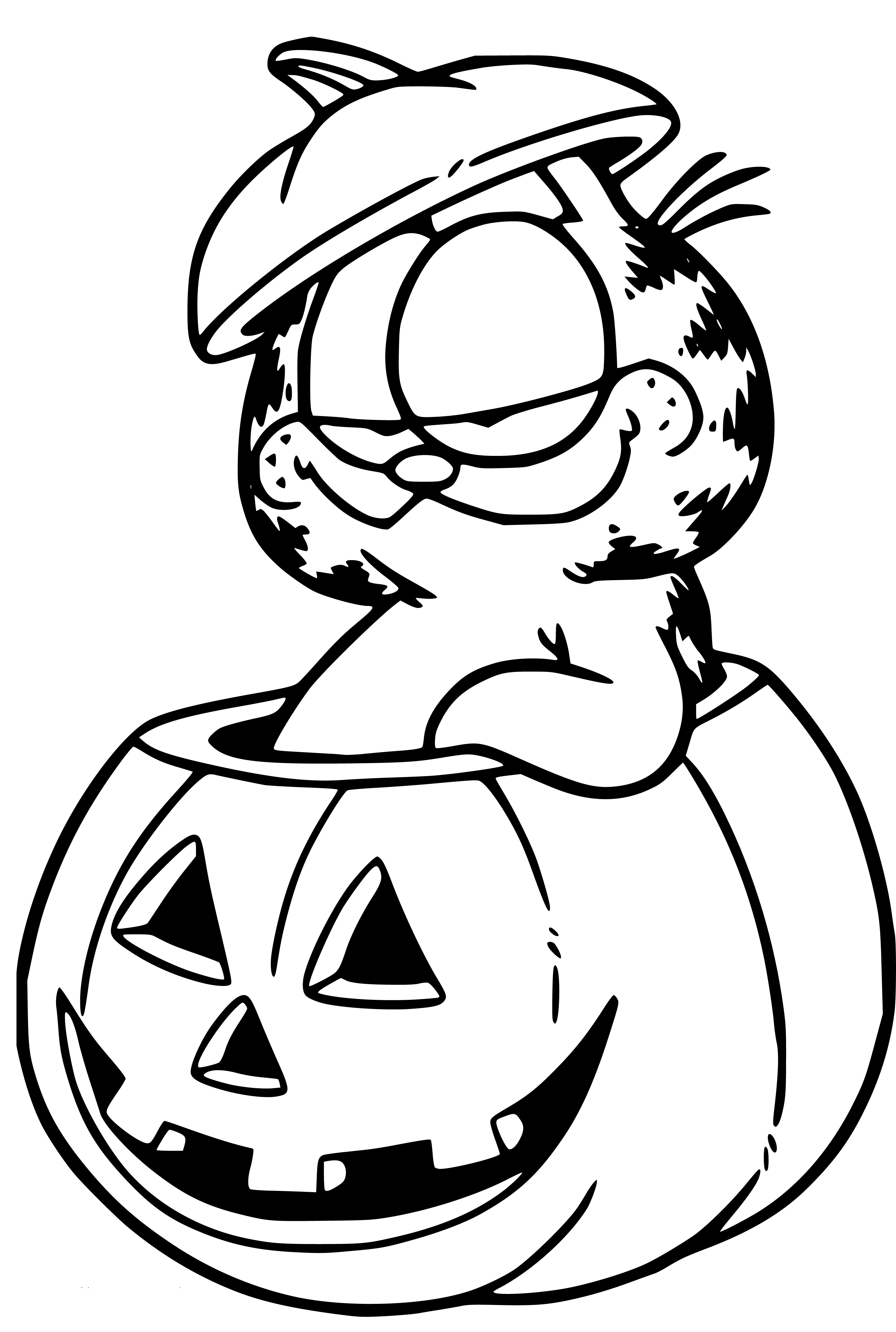 Garfield Halloween Pumpkin Coloring Sheet to Print - SheetalColor.com